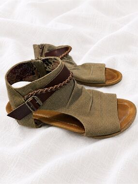 Blowfish Olive Green Braided-Strap Open Toe Sandals